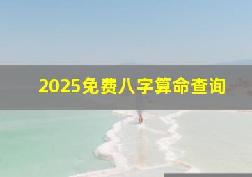 2025免费八字算命查询