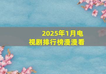 2025年1月电视剧排行榜漫漫看