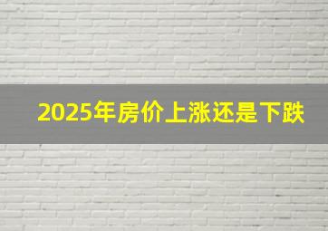 2025年房价上涨还是下跌