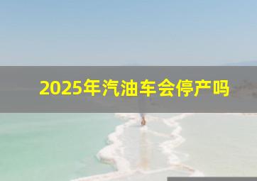 2025年汽油车会停产吗