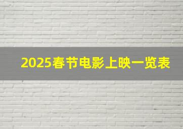 2025春节电影上映一览表