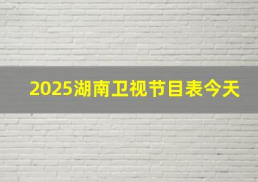 2025湖南卫视节目表今天