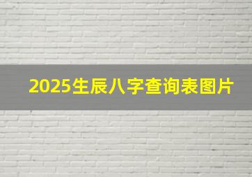 2025生辰八字查询表图片