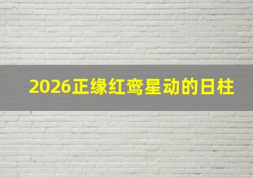 2026正缘红鸾星动的日柱