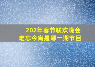 202年春节联欢晚会难忘今宵是哪一期节目