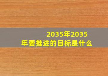 2035年2035年要推进的目标是什么