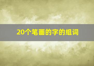 20个笔画的字的组词