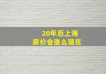 20年后上海房价会涨么现在