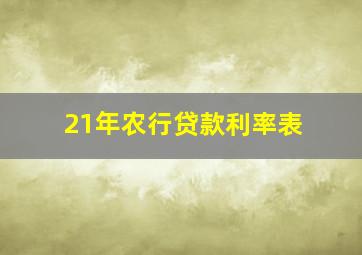 21年农行贷款利率表