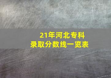 21年河北专科录取分数线一览表