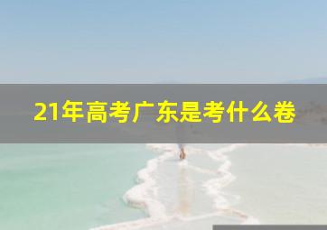 21年高考广东是考什么卷