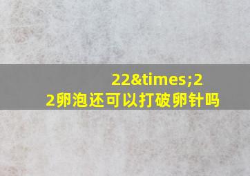 22×22卵泡还可以打破卵针吗