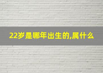 22岁是哪年出生的,属什么