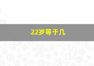 22岁等于几