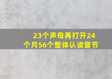 23个声母再打开24个月56个整体认读音节