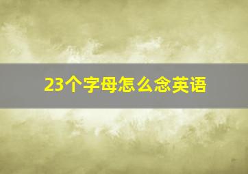 23个字母怎么念英语