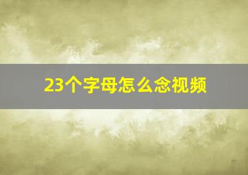 23个字母怎么念视频