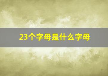 23个字母是什么字母