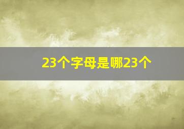 23个字母是哪23个