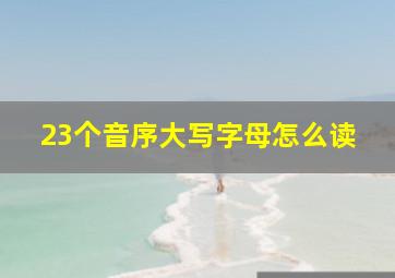 23个音序大写字母怎么读