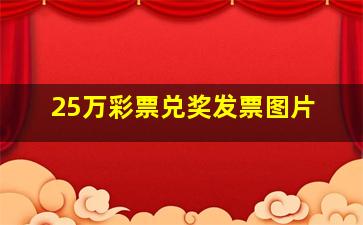 25万彩票兑奖发票图片