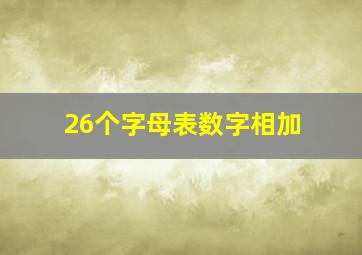 26个字母表数字相加