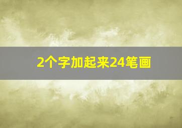 2个字加起来24笔画