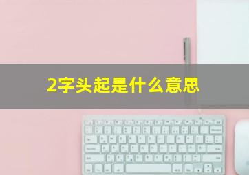 2字头起是什么意思