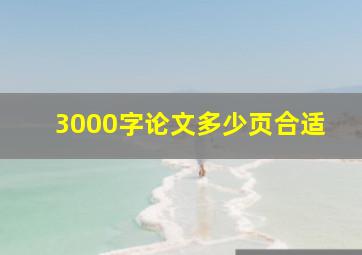 3000字论文多少页合适