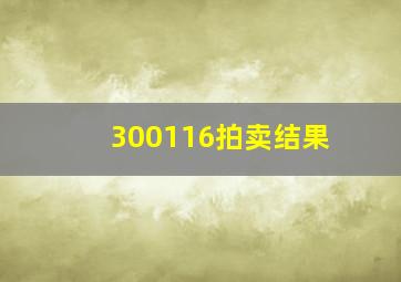 300116拍卖结果