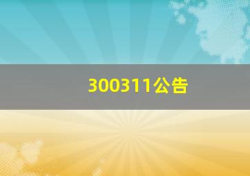 300311公告