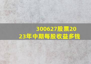 300627股票2023年中期每股收益多钱