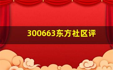 300663东方社区评