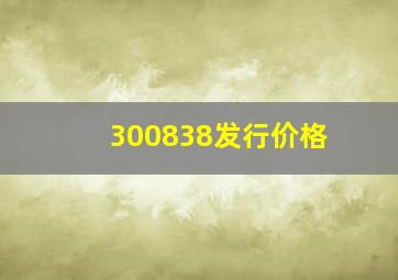 300838发行价格