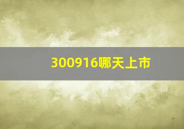 300916哪天上市