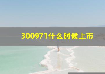 300971什么时候上市