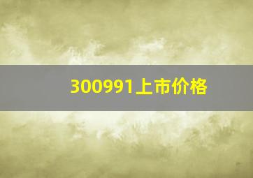 300991上市价格