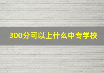 300分可以上什么中专学校