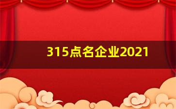 315点名企业2021