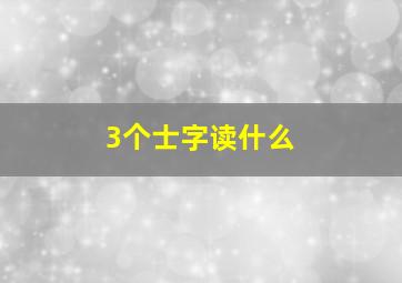 3个士字读什么