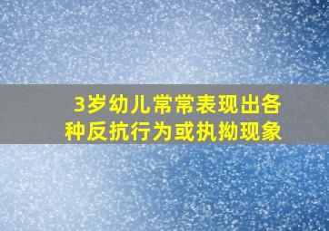 3岁幼儿常常表现出各种反抗行为或执拗现象