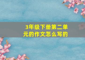 3年级下册第二单元的作文怎么写的