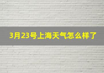 3月23号上海天气怎么样了