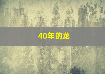 40年的龙