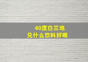 40度白兰地兑什么饮料好喝