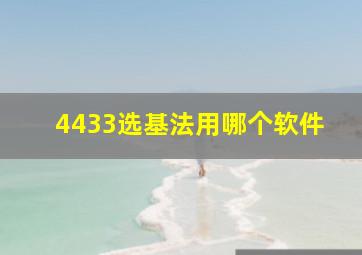 4433选基法用哪个软件