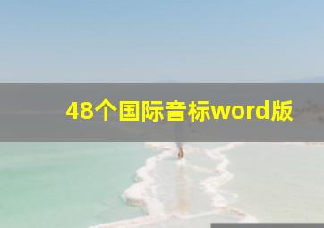 48个国际音标word版