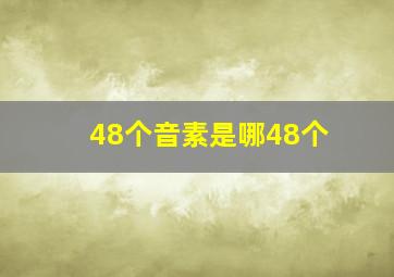 48个音素是哪48个