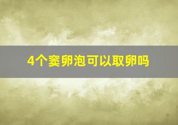 4个窦卵泡可以取卵吗