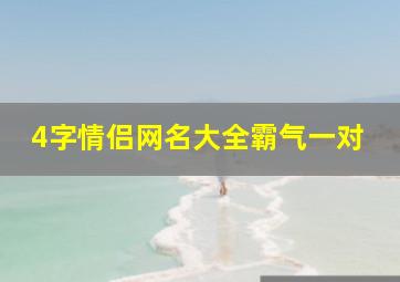 4字情侣网名大全霸气一对